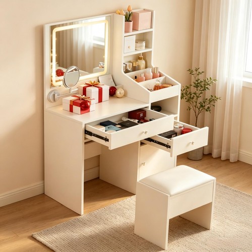 White dressing table with - dressing,
