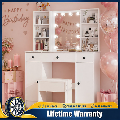 White dressing table vanity - white,