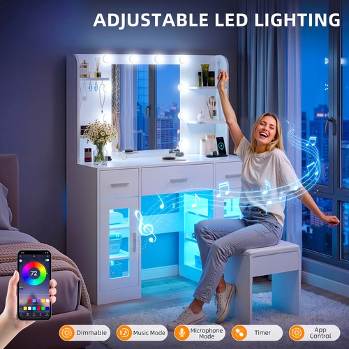 Large dressing table with - table, led