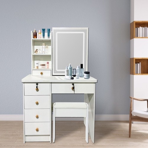 Dressing table with - dressing, mirror