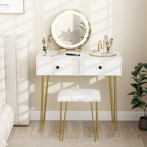 Desk with mirror and lights - desk,