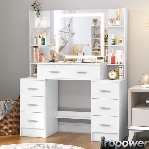 White dressing table - with, led
