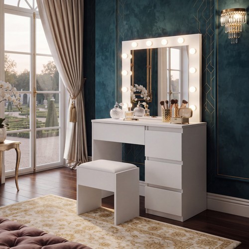 Dressing table with mirror led - with,