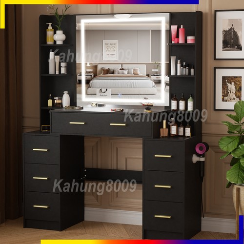 Black dressing desk with - desk,