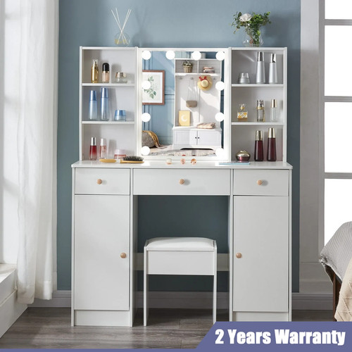 Led dressing table with mirror - with,