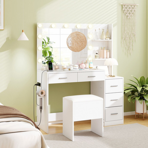 Vanity desk with mirror - vanity, and