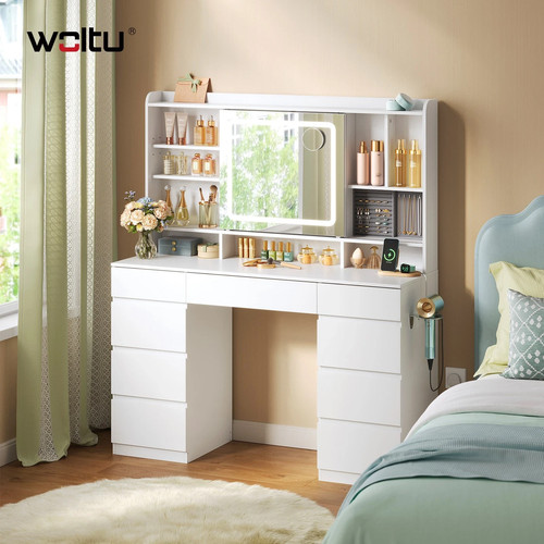 White dressing table with led - dressing,
